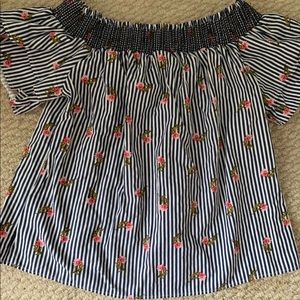 Off the shoulder smocked top